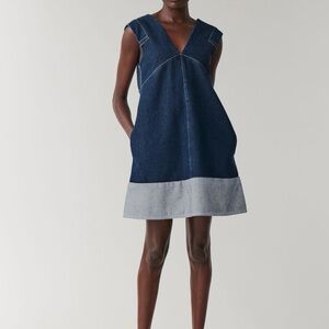 COS Blue and Gray Mini Dress